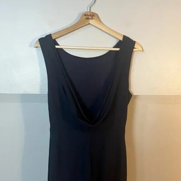 Lulu's Maxi Length Scoop Back Navy Blue Formal Gown Prom Dress Size Medium EUC - Picture 7 of 11